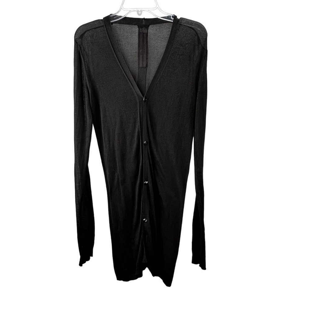Rick Owens Anthem SS/11 Long Gray Black Cardigan size S Thin Lightweight